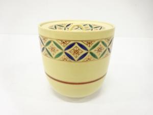 金彩色絵　七宝　水指